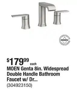 The Home Depot Moen genta 8in. widespread double handle bathroom faucet w/ dr offer