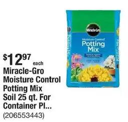 The Home Depot Miracle-gro moisture control potting mix soil 25 qt. for container pl offer