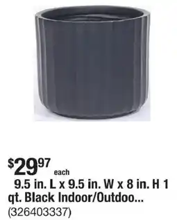 The Home Depot 9.5 in. l x 9.5 in. w x 8 in. h 1 qt. black indoor/outdoo offer