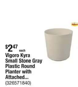 The Home Depot Vigoro kyra small stone gray plastic round planter with attached offer