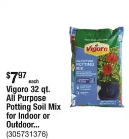 The Home Depot Vigoro 32 qt. all purpose potting soil mix for indoor or outdoor offer