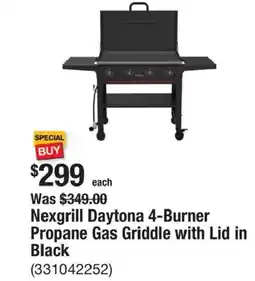 The Home Depot Nexgrill Daytona 4-Burner Propane Gas Griddle with Lid in Black offer