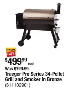 The Home Depot Traeger pro series 34-pellet grill and smoker in bronze offer