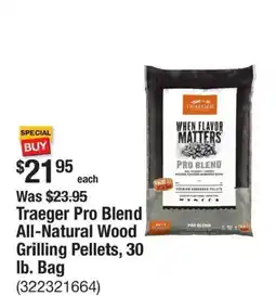The Home Depot Traeger pro blend all-natural wood grilling pellets offer