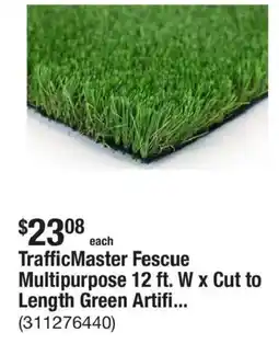 The Home Depot TrafficMaster Fescue Multipurpose 12 ft. W x Cut to Length Green Artifi offer