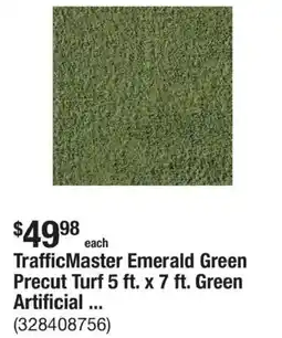 The Home Depot Trafficmaster emerald green precut turf 5 ft. x 7 ft. green artificial offer