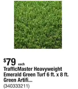 The Home Depot TrafficMaster Heavyweight Emerald Green Turf 6 ft. x 8 ft. Green Artifi offer