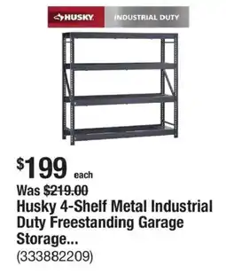 The Home Depot Husky 4-shelf metal industrial duty freestanding garage storage offer