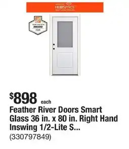 The Home Depot Feather river doors smart glass 36 in. x 80 in. right hand inswing 1/2-lite s offer