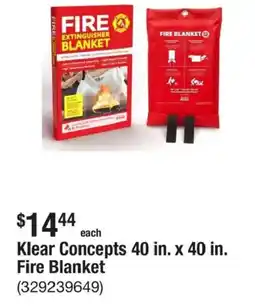 The Home Depot Klear Concepts Fire Blanket offer