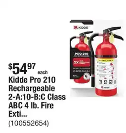 The Home Depot Kidde pro 210 rechargeable 2-a:10-b:c class abc 4 lb. fire exti offer