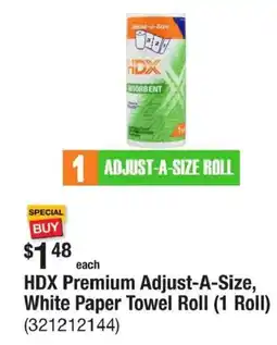 The Home Depot Hdx premium adjust-a-size, white paper towel roll offer