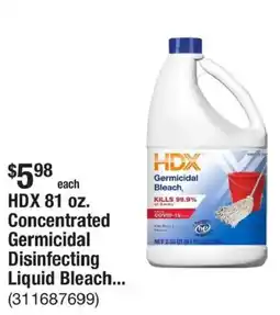 The Home Depot Hdx 81 oz. concentrated germicidal disinfecting liquid bleach offer