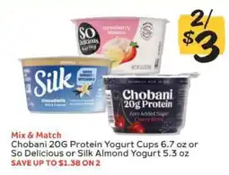 Winn Dixie Chobani 20G Protein Yogurt Cups or So Delicious or Silk Almond Yogurt offer