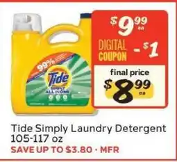 Winn Dixie Tide Simply Laundry Detergent offer