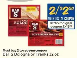 Winn Dixie Bar-S Bologna or Franks offer