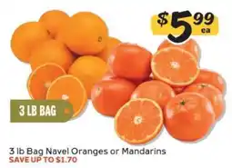 Winn Dixie 3 lb Bag Navel Oranges or Mandarins offer