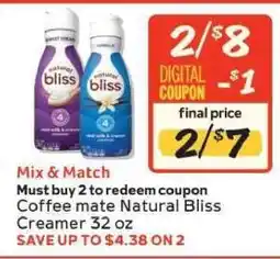 Winn Dixie Coffee mate Natural Bliss Creamer offer
