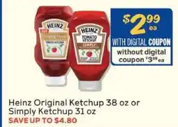 Winn Dixie Heinz Original Ketchup or Simply Ketchup offer