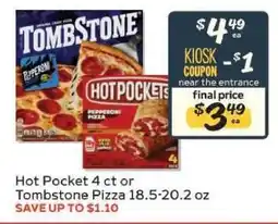 Winn Dixie Hot Pocket 4 ct or Tombstone Pizza offer