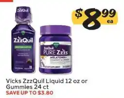 Winn Dixie Vicks ZzzQuil Liquid 12 oz or gummies 24 ct offer