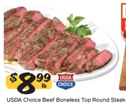 Winn Dixie USDA Choice Beef Boneless Top Round Steak offer