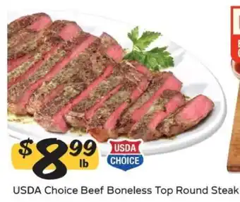 Winn Dixie USDA Choice Beef Boneless Top Round Steak offer