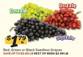 Winn Dixie Red, Green or Black Seedless Grapes offer