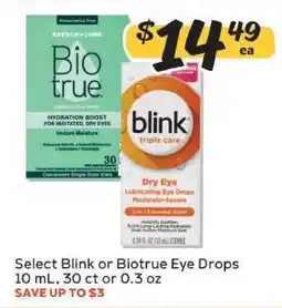 Winn Dixie Select Blink or Biotrue Eye Drops offer