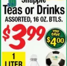 Western Beef Snapple Teas or Drinks offer