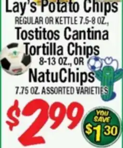 Western Beef Lay's Potato Chips OR Tostitos Cantina Tortilla Chips OR NatuChips offer