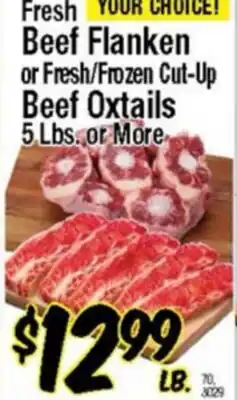Western Beef Fresh Beef Flanken or Fresh/Frozen Cut-Up Beef Oxtails offer