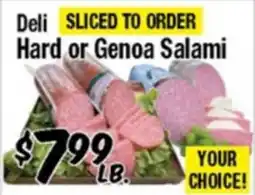 Western Beef Deli SLICED TO ORDER Hard or Genoa Salami offer