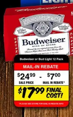 Western Beef Budweiser or Bud Light offer