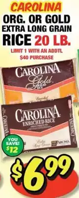 Western Beef CAROLINA ORG. OR GOLD EXTRA LONG GRAIN RICE offer