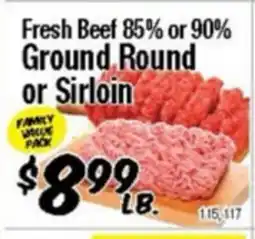 Western Beef Fresh Beef 85% or 90% Ground Round or Sirloin offer
