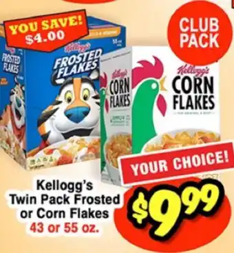 Western Beef Kellogg's Twin Pack Frosted or Corn Flakes offer