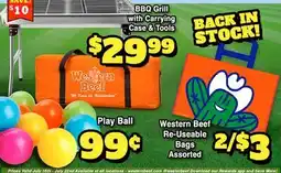 Western Beef BBQ Grill with Carrying Case & Tools Western Beef Re-Useable Bags offer