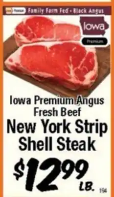 Western Beef Iowa Premium Angus Fresh Beef New York Strip Shell Steak offer