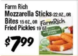 Western Beef Farm Rich Mozzarella Sticks Bites OR Fried Pickles offer