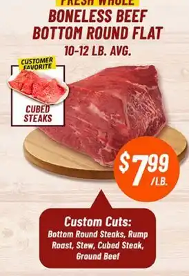 Western Beef FRESH WHOLE BONELESS BEEF BOTTOM ROUND FLAT offer