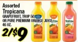 Western Beef Assorted Tropicana GRAPEFRUIT, TROP 50, OR PURE PREMIUM ORANGE JUICE offer