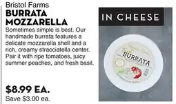 Bristol Farms Bristol Farms BURRATA MOZZARELLA offer