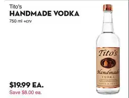 Bristol Farms Tito's HANDMADE VODKA offer
