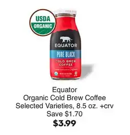Bristol Farms Equator Organic Cold Brew Coffee offer