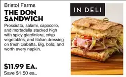 Bristol Farms Bristol Farms THE DON SANDWICH offer