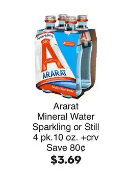Bristol Farms Ararat Mineral Water offer