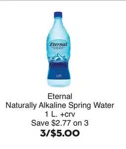 Bristol Farms Eternal Naturally Alkaline Spring Water offer