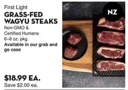 Bristol Farms First Light GRASS-FED WAGYU STEAKS offer