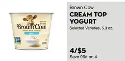 Bristol Farms Brown Cow CREAM TOP YOGURT offer
